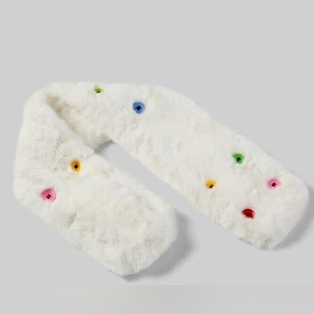 Halara Play It My Way White Colorful‎ Button Scarves Brand New